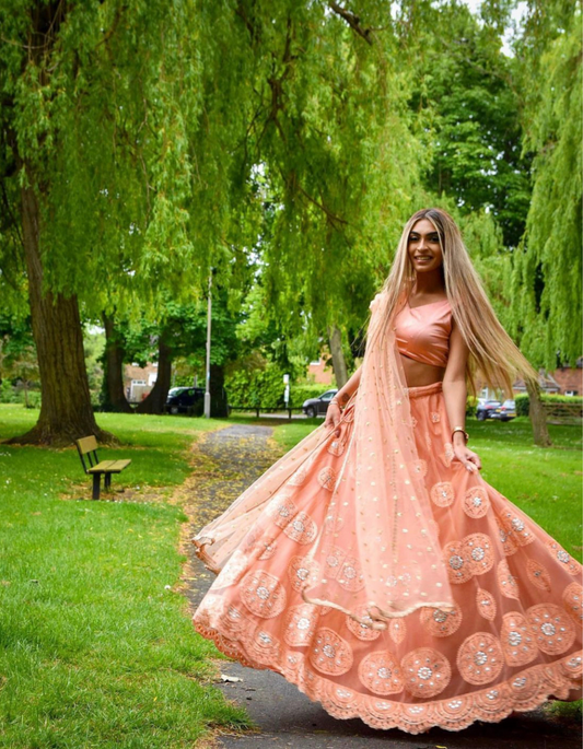 Rust Orange Lehenga