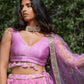 Violet Purple Ruched Lehenga