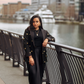 Lotus Embroidered Black Blazer