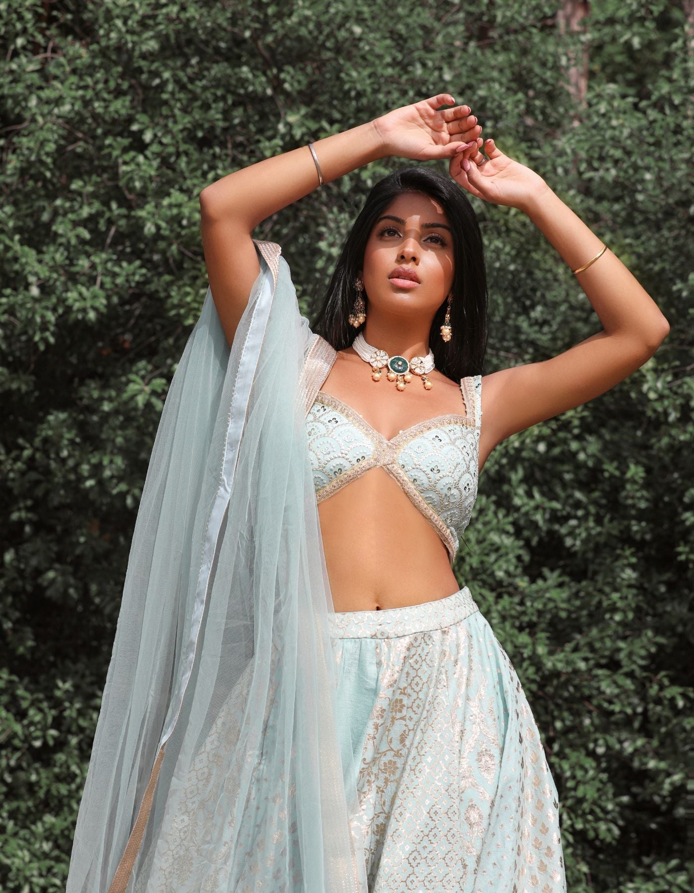 Jasmine Teal Lehenga