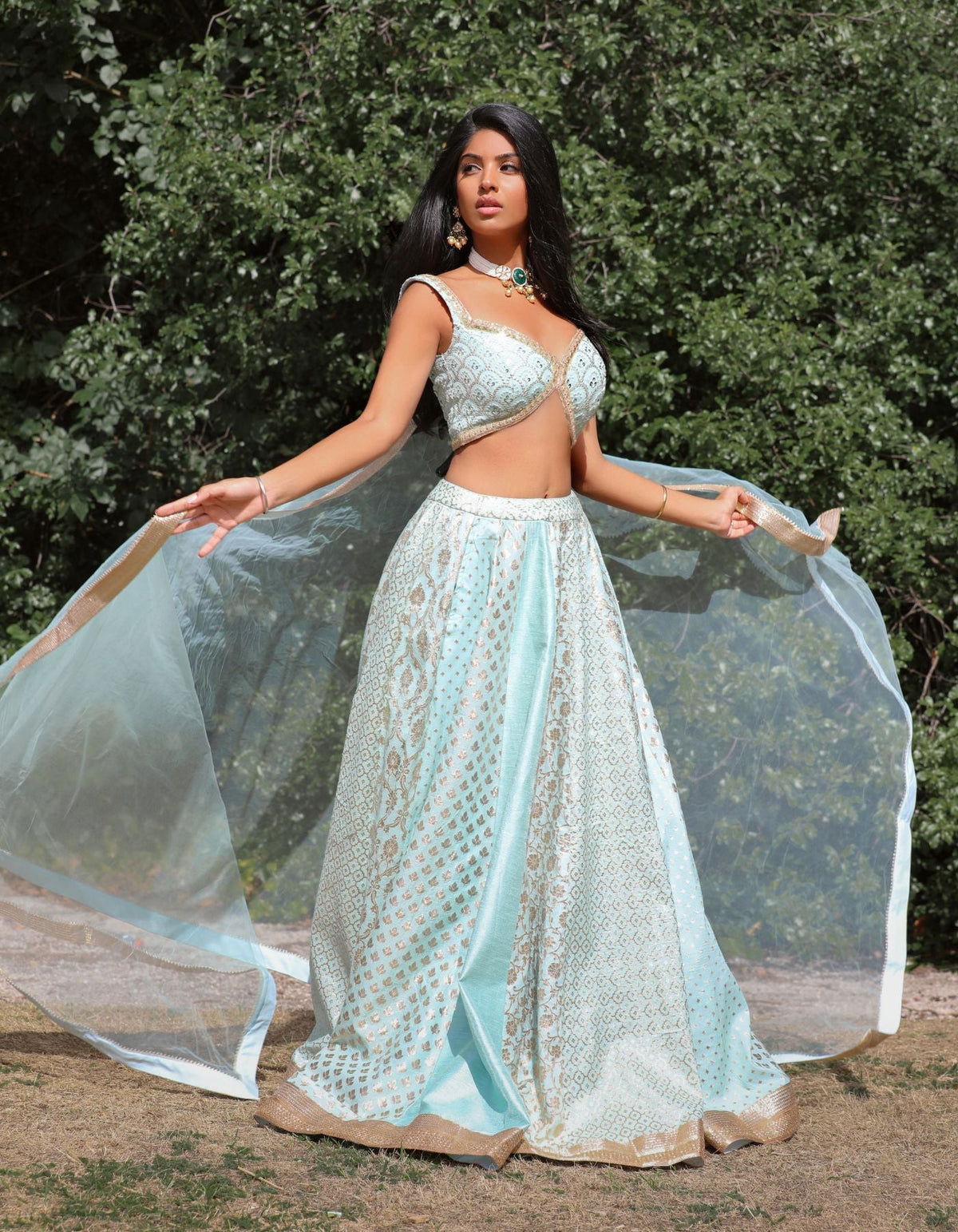 Jasmine Teal Lehenga