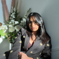 Lotus Embroidered Black Blazer