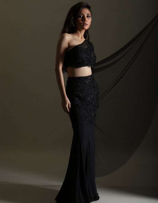 Allure Black Embroidered Co-Od