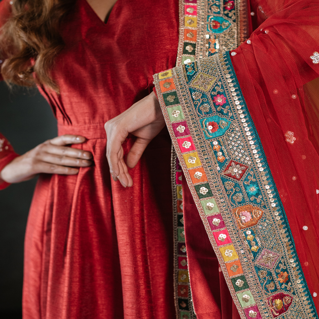 Sample Sale: Deep Red Signature Anarkali