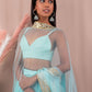 Neelam Blue Ruched Lehenga