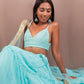 Neelam Blue Ruched Lehenga
