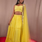 Sonny Ruched Yellow Lehenga