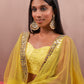 Sonny Ruched Yellow Lehenga
