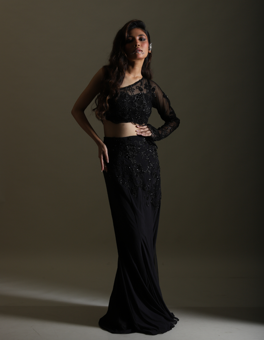 Allure Black Embroidered Co-Od