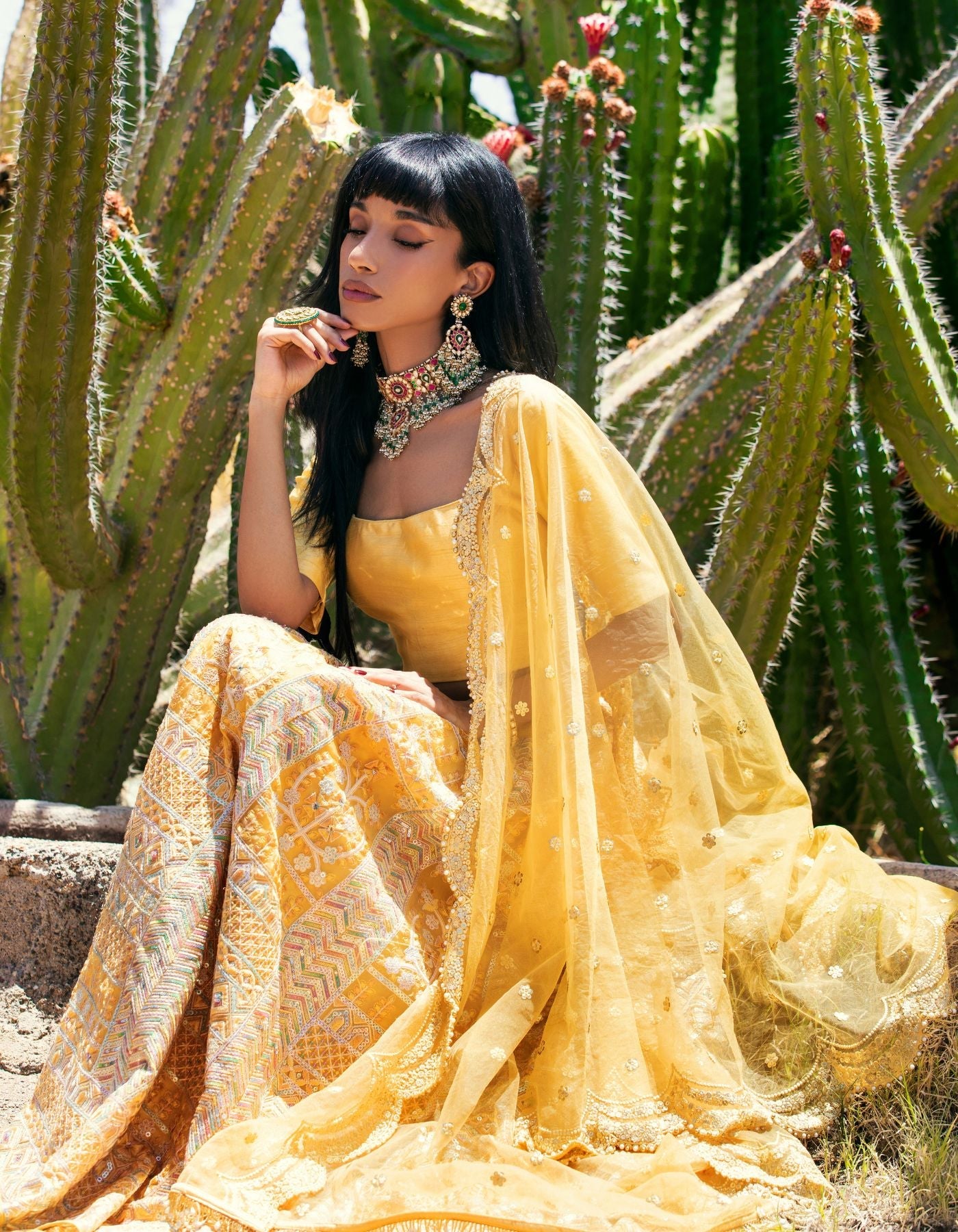 Sunset Yellow Lehenga