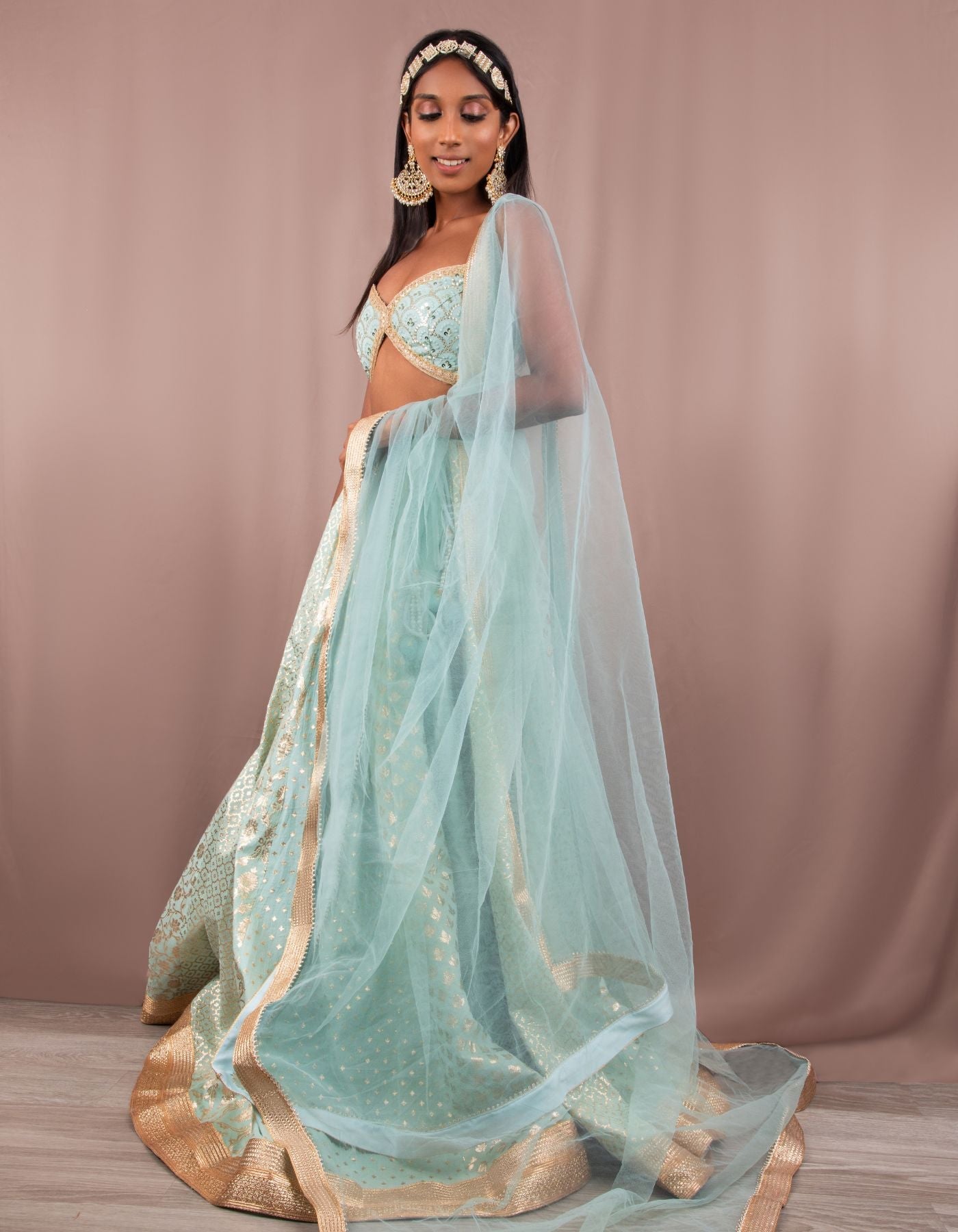 Jasmine Teal Lehenga