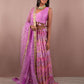 Violet Purple Ruched Lehenga