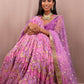 Violet Purple Ruched Lehenga