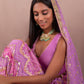 Violet Purple Ruched Lehenga