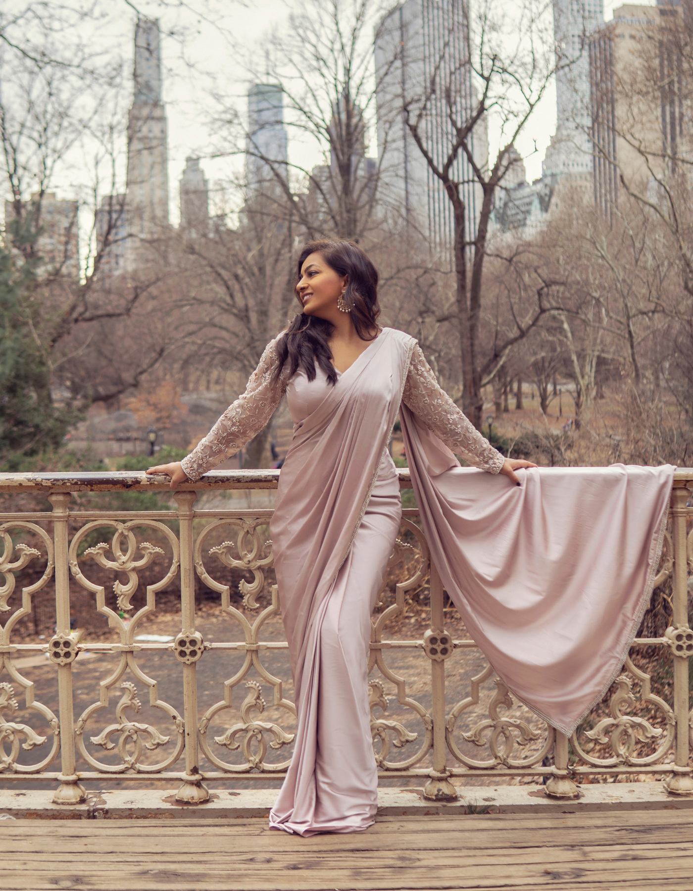 Sample Sale: Aria Satin Pre-Pleated Saree