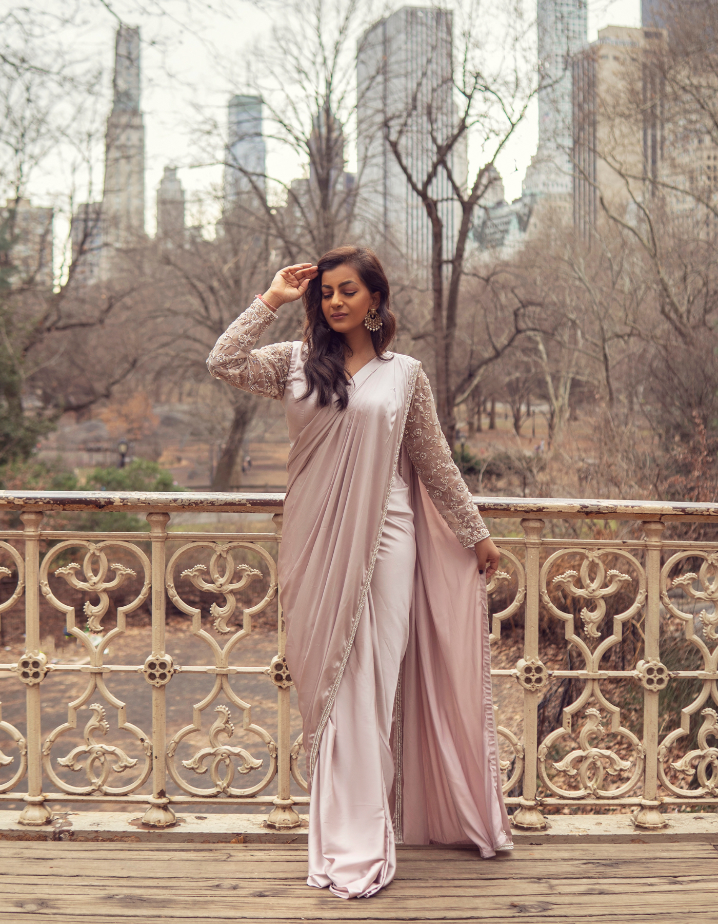 Aria Satin Pre-Pleated Saree