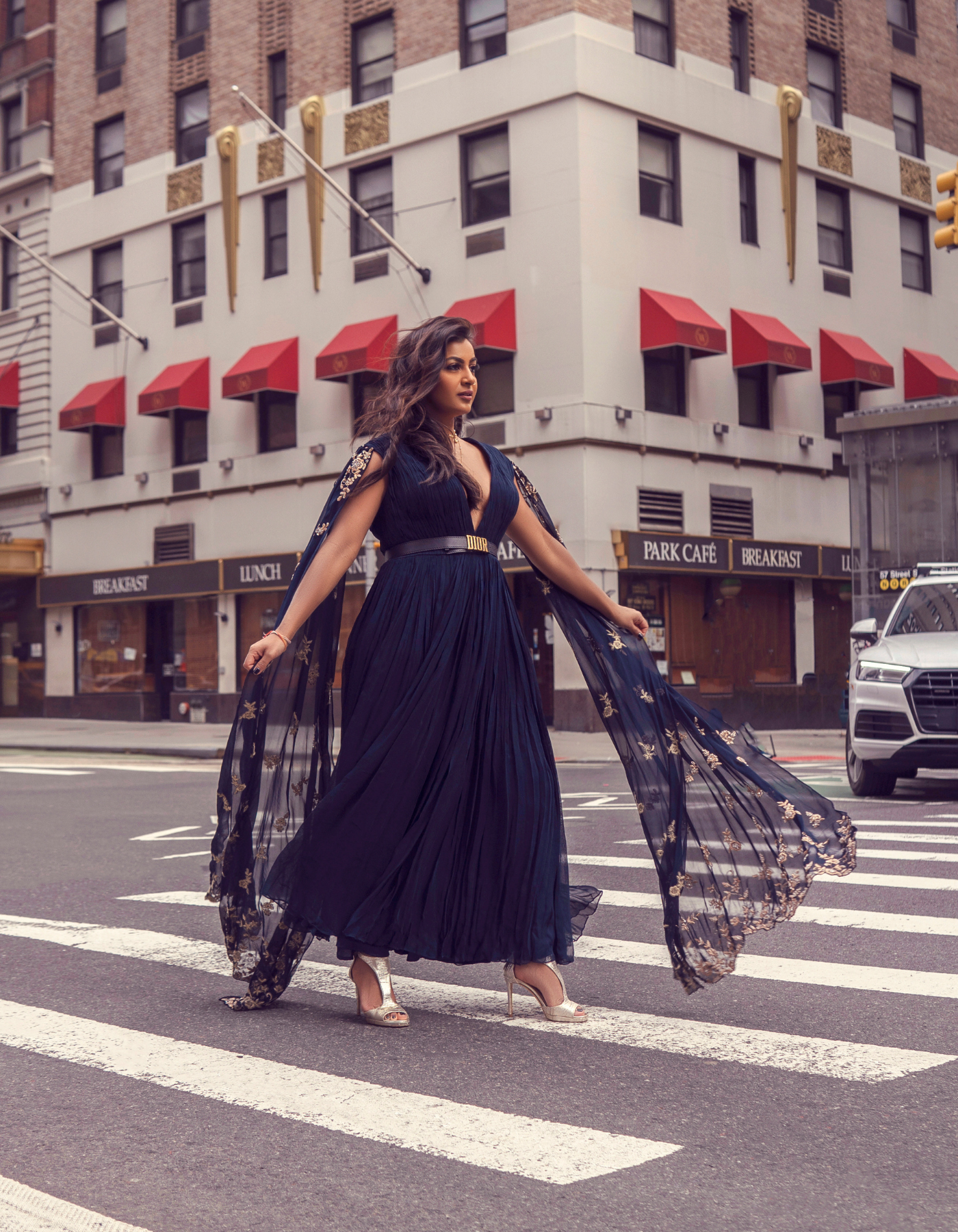 Dhalia Pleated Cape Jumpsuit
