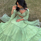Sage Green Ruched Lehenga