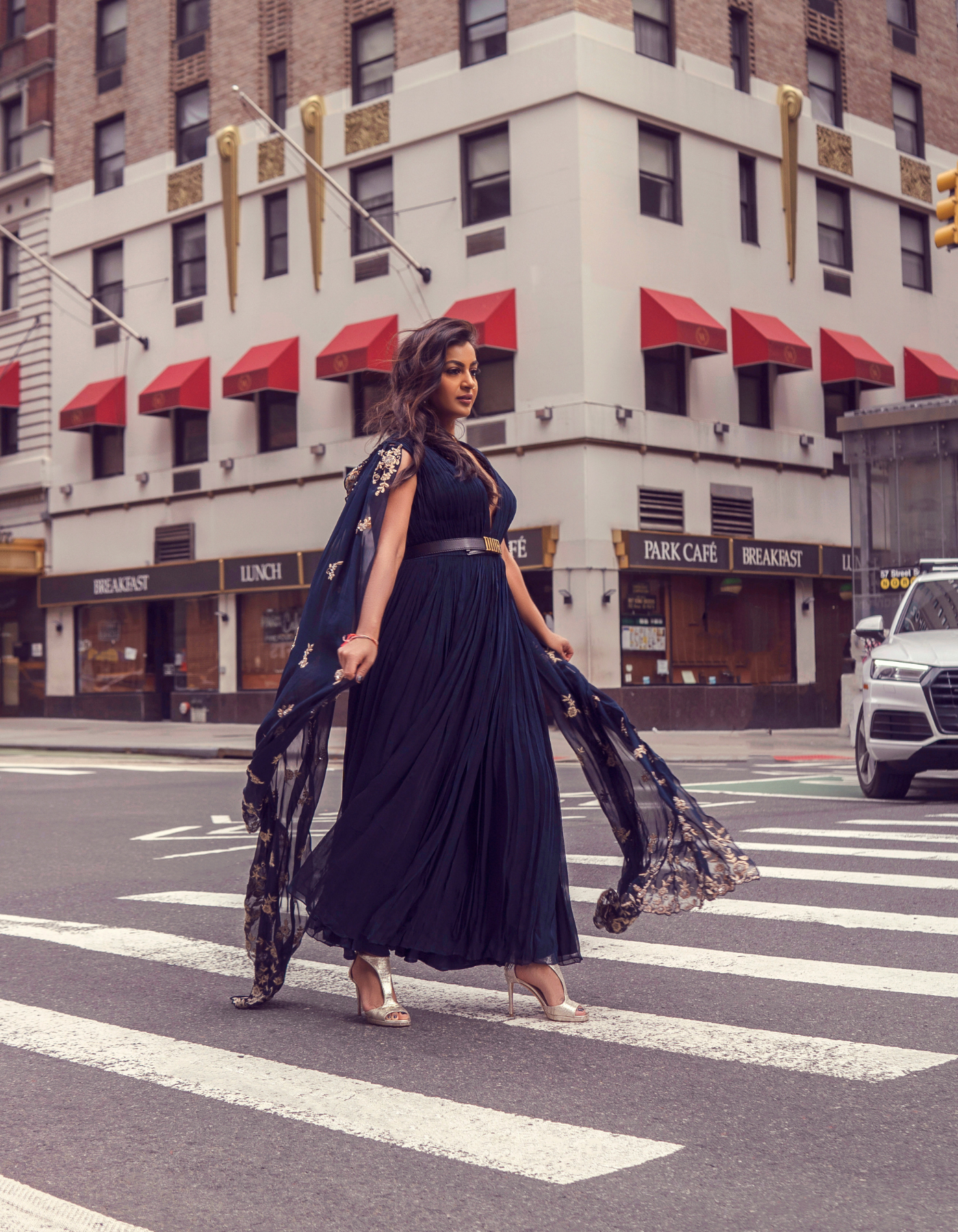 Dhalia Pleated Cape Jumpsuit