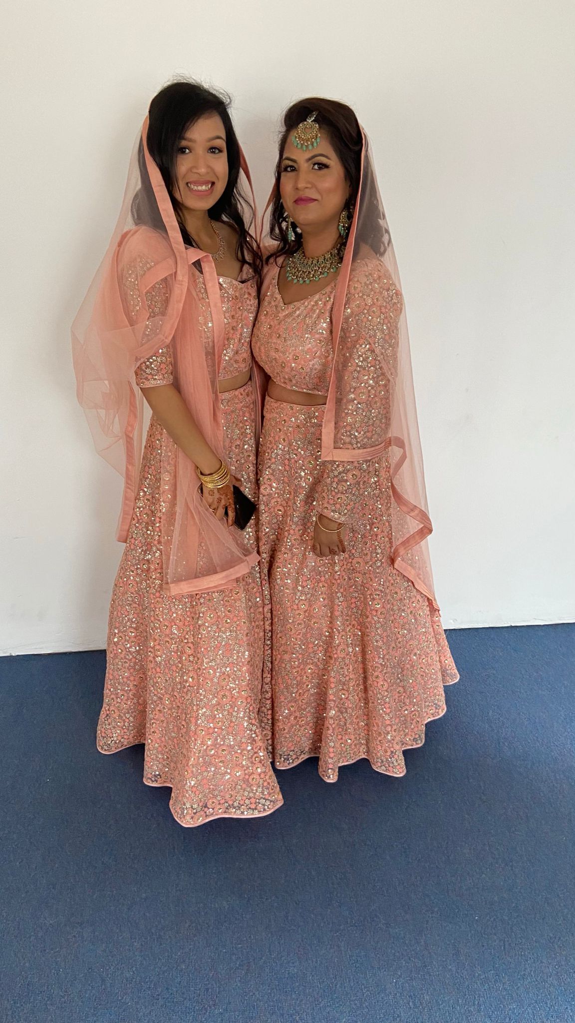 Sample Sale: Peach Floral Lehenga