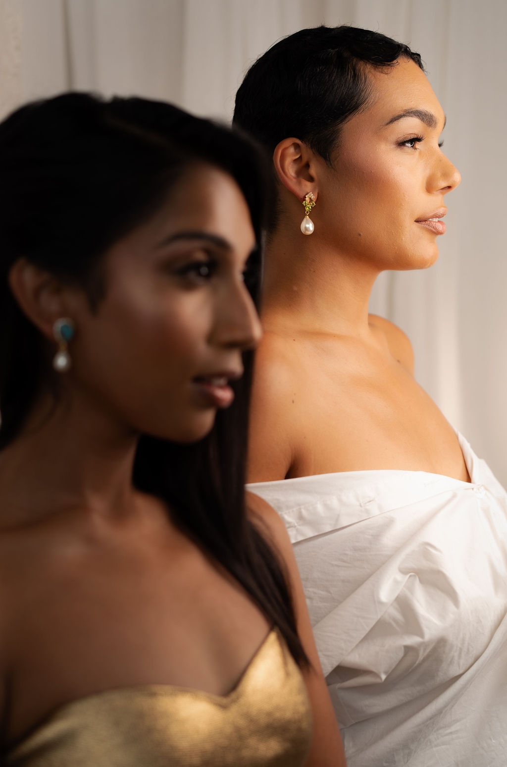 Tara Pearl Drop Peridot Lemon & Cubic Zirconia Earring