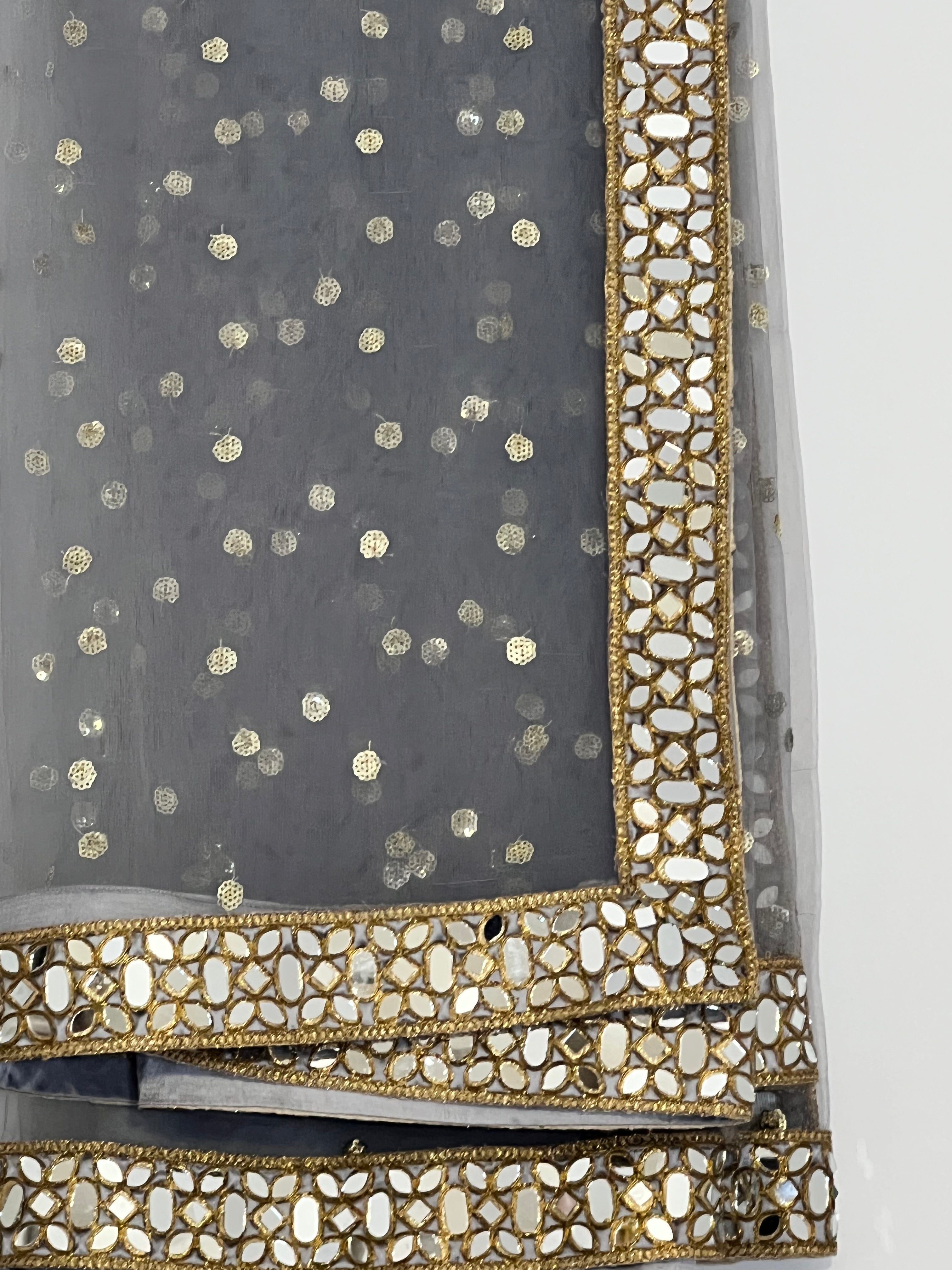 Sample Sale: Real Mirrorwork Boti Net Dupatta