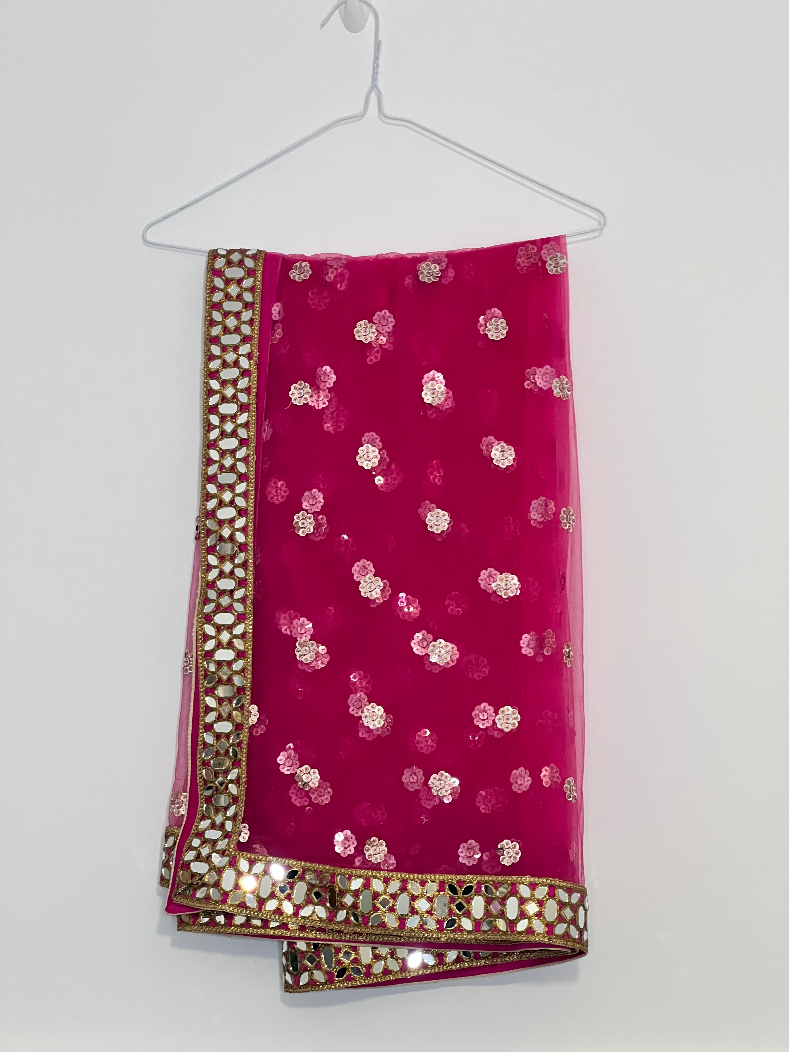 Sample Sale: Real Mirrorwork Boti Net Dupatta