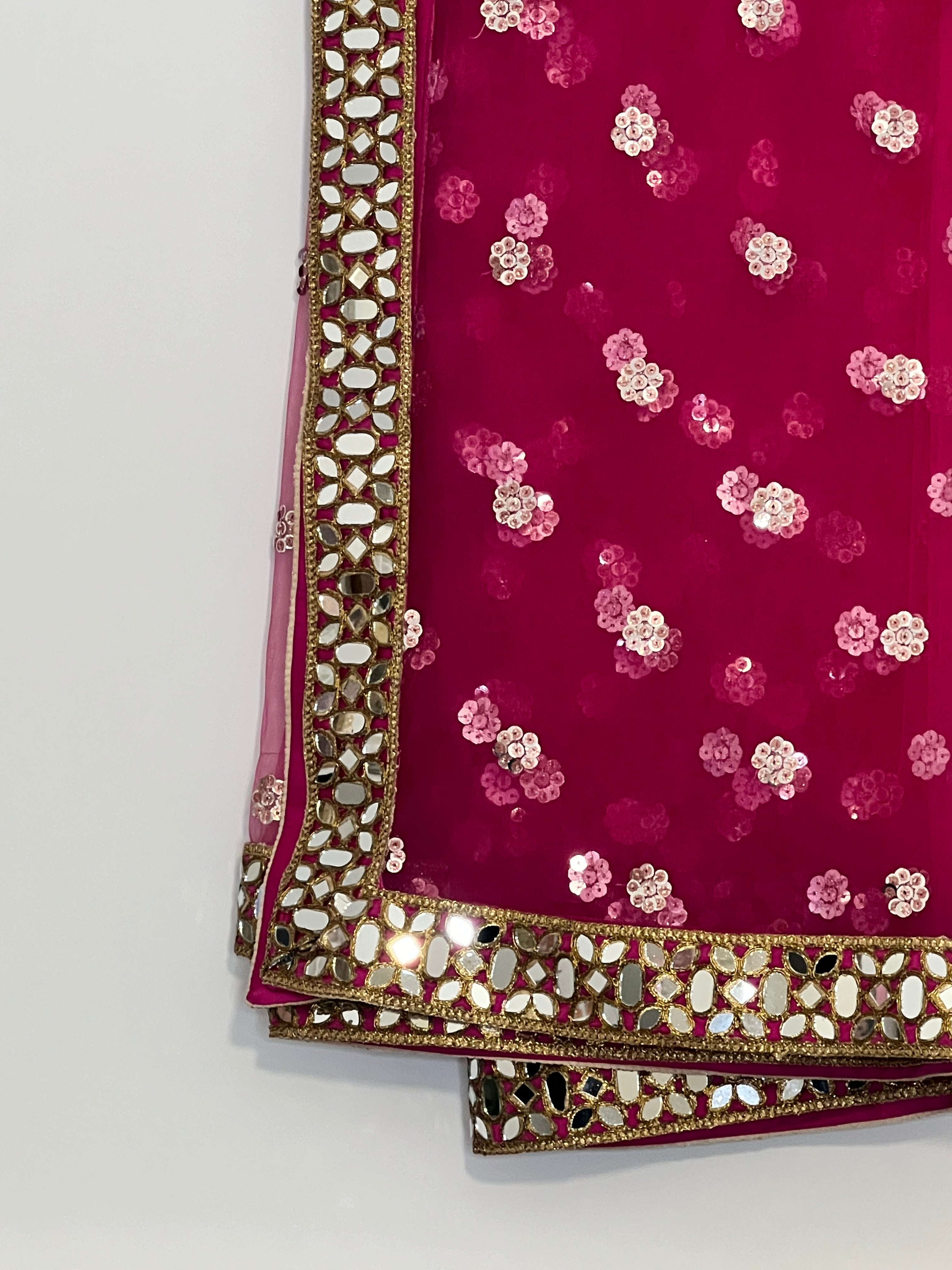 Sample Sale: Real Mirrorwork Boti Net Dupatta