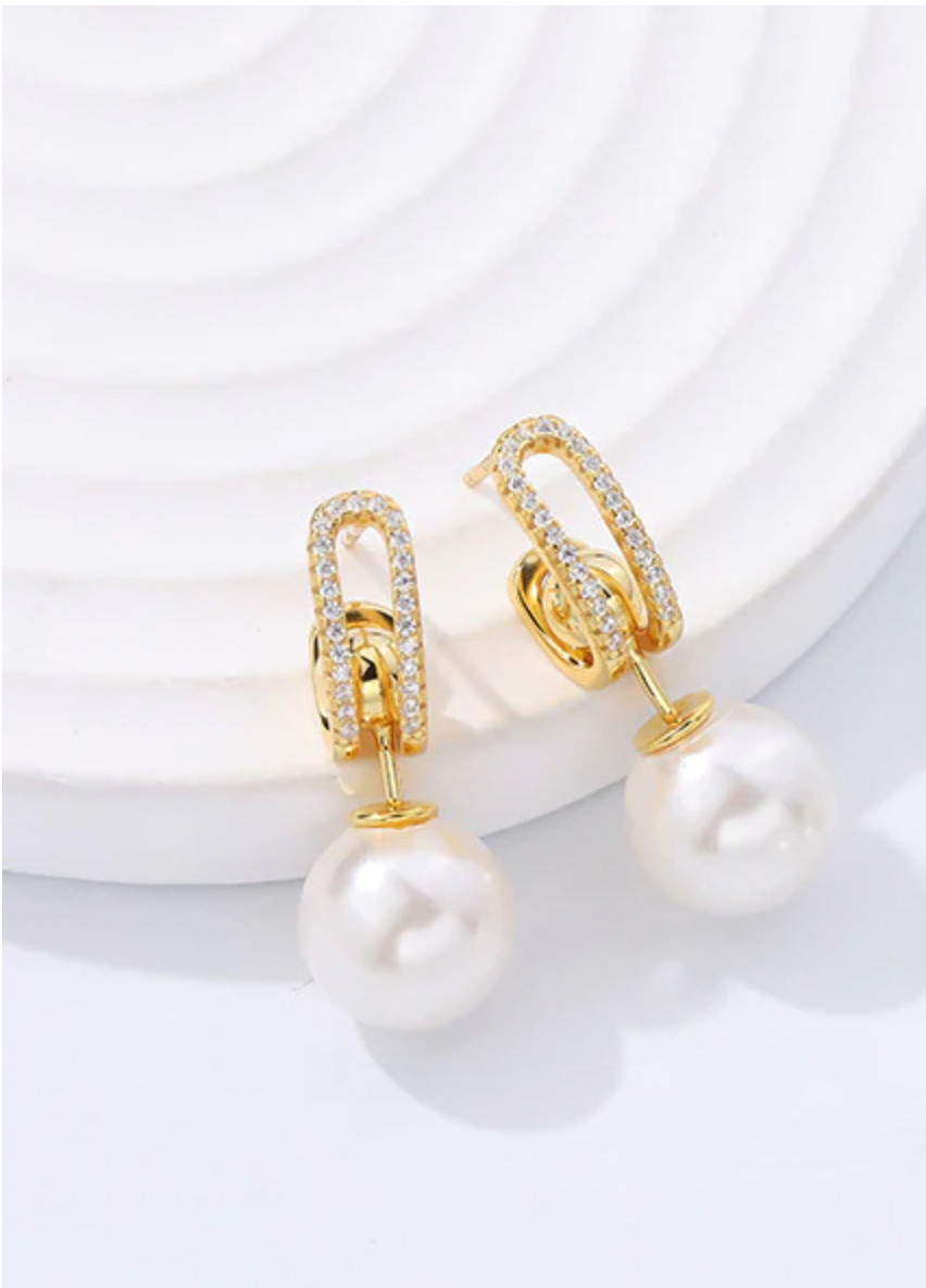 Reya Zircon Pearl Multi-use Drop Earring